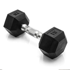 15 LB Coated Hex Dumbbell Weight, New Edition