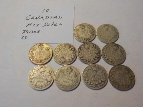 10   Canadian 80% Silver   Dimes   10 Cent    3D