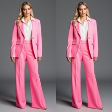 Pink Women Suits Formal Office Party Prom Wedding Wear Ladies Outfits Blazers