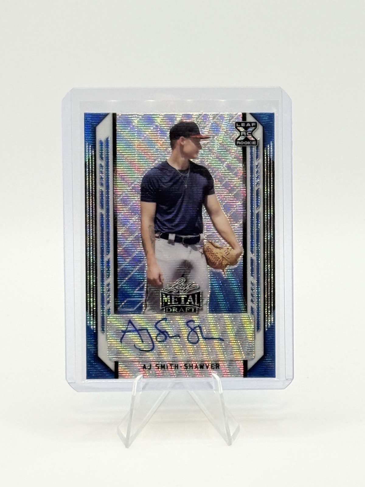 2021 Leaf Metal Draft AJ Smith-Shawver Auto Autograph Blue Wave /20 #BA-AJS