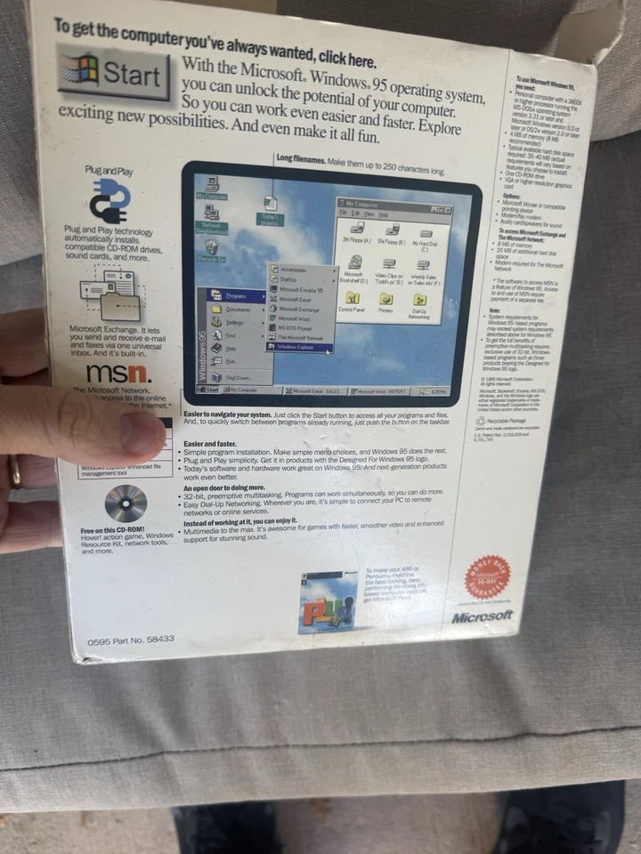 Windows 95 Upgrade Open Box. Xp Cd Disc Sealed. - Image 4 of 4