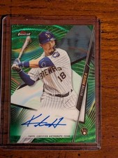 2020 Finest Keston Hiura Auto Green Refractor 52/99 Brewers
