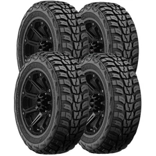 (QTY 4) 35x12.50R20LT Fuzion Max Traction 121Q Load Range E Black Wall Tires