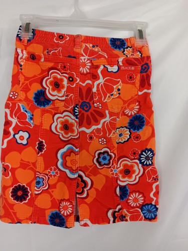 Childrens Place Floral Skirt Girls 6x / 7 Colorful A-Line Y2K Corduroy - Picture 4 of 5