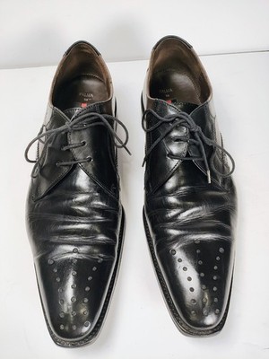 Lloyd of Germany 7.5M Palma Punch Toe Derby Shoes Black/Brown Leather Lace Up