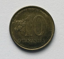 Moneda tipo cabeza de vaca Paraguay 10 guaraníes 1996 KM#178a tipo un año
