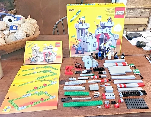 Vintage LEGO 6073 Knight's Castle, 50% Complete w/ Box & Instructions