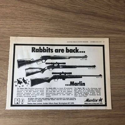 GUNS152 MAGAZINE ADVERT 6X9 MARLIN RIFLES: MODEL 1894   49DL   780