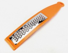 Lot of 2 Paddle Cheese Grater Zester Orange Handle Stainless Steel 11.75"
