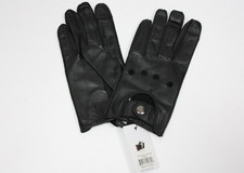 Karla Hanson Men's Deluxe Leather Touch Screen Driving Gloves L Blk