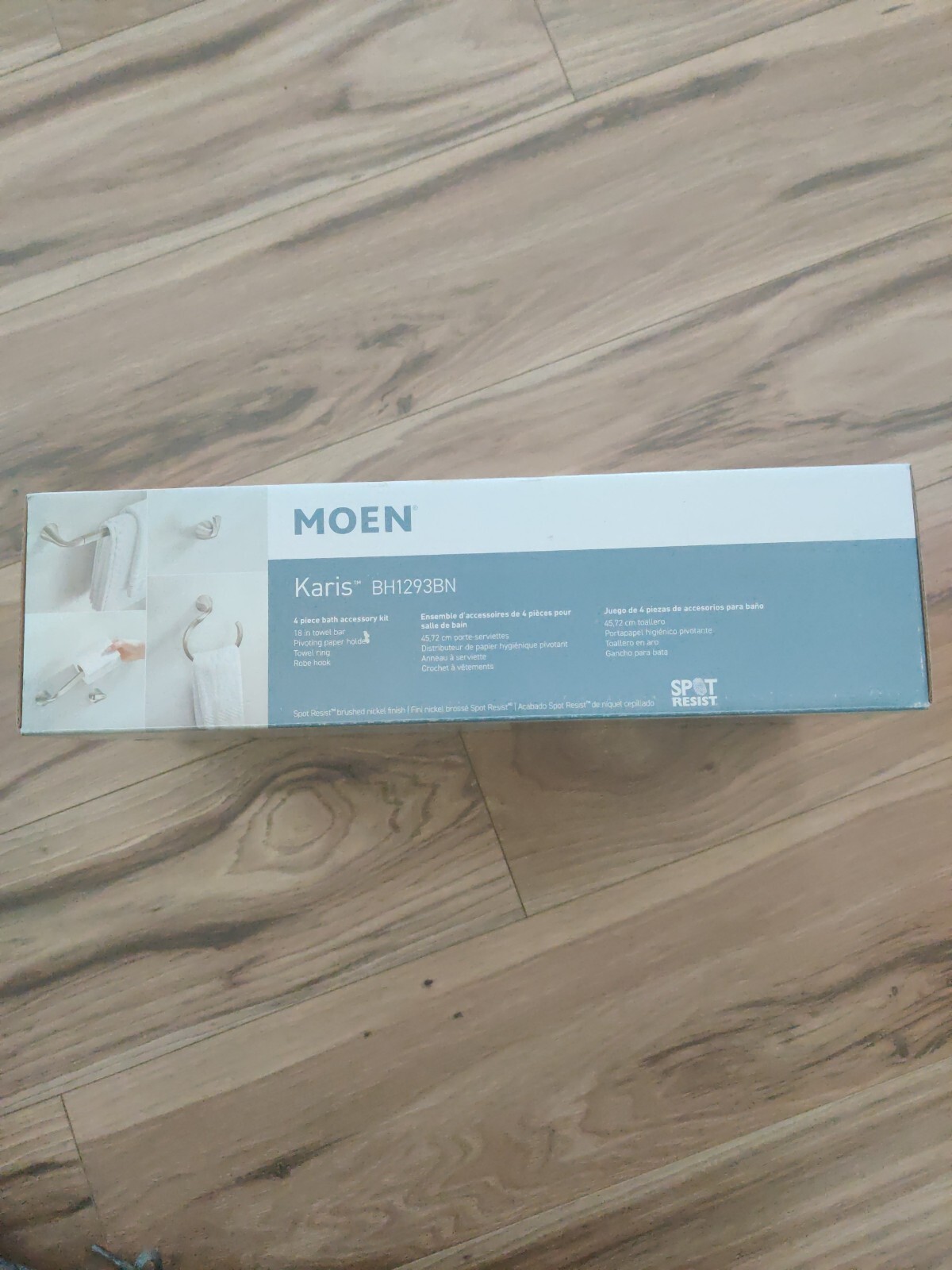 MOEN Karis 4 Piece Bathroom Accessory Kit Spot Resist Brushed Nickel
