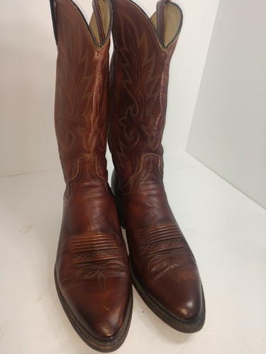 DAN POST EL-PASO Mens USA 9D Brown Leather Western Cowboy Boots 16781 - Picture 3 of 12