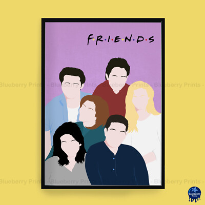 FRIENDS Comedy Figuren Wohndeko minimalistischer Kunst Poster Druck (3 Größen)