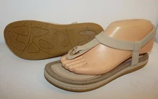Socofy Flat Beach Sandals T Strap Summer Shoe Flip Flops Sz 38