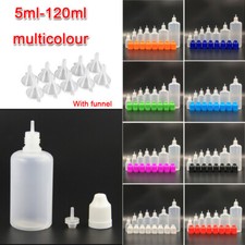 Wholesale Empty LDPE Plastic Liquid Squeezable Eye Dropper Bottles + Funnels