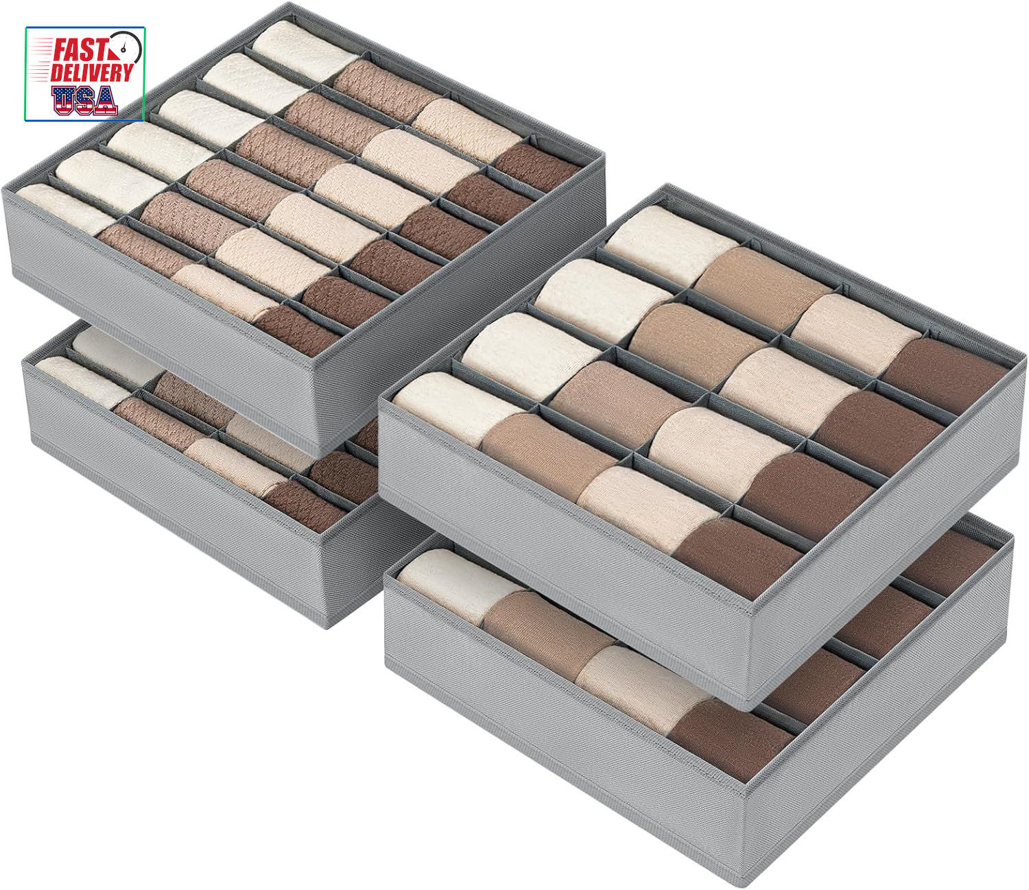 Sock Organizer Drawer Organizer - Closet Organization and Storage, 80 Cell Dress