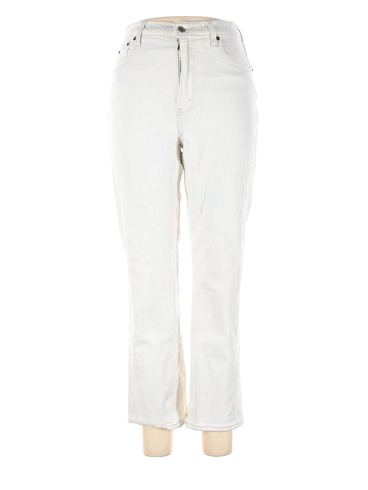 Pantalones de Algodón Blanco Abercrombie & Fitch para Mujeres