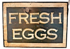 FRESH EGGS Sign Farmhouse Kitchen Cabin Country Wall Decor Rustic Wood Handmade