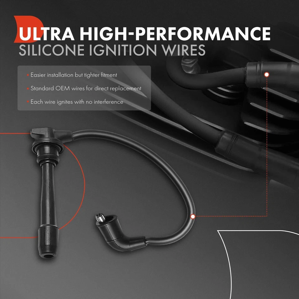 6x Spark Plug Wire Sets For Hyundai Tiburon 2003-2008 Santa Fe Sonata Kia Optima Foto 4 de 4