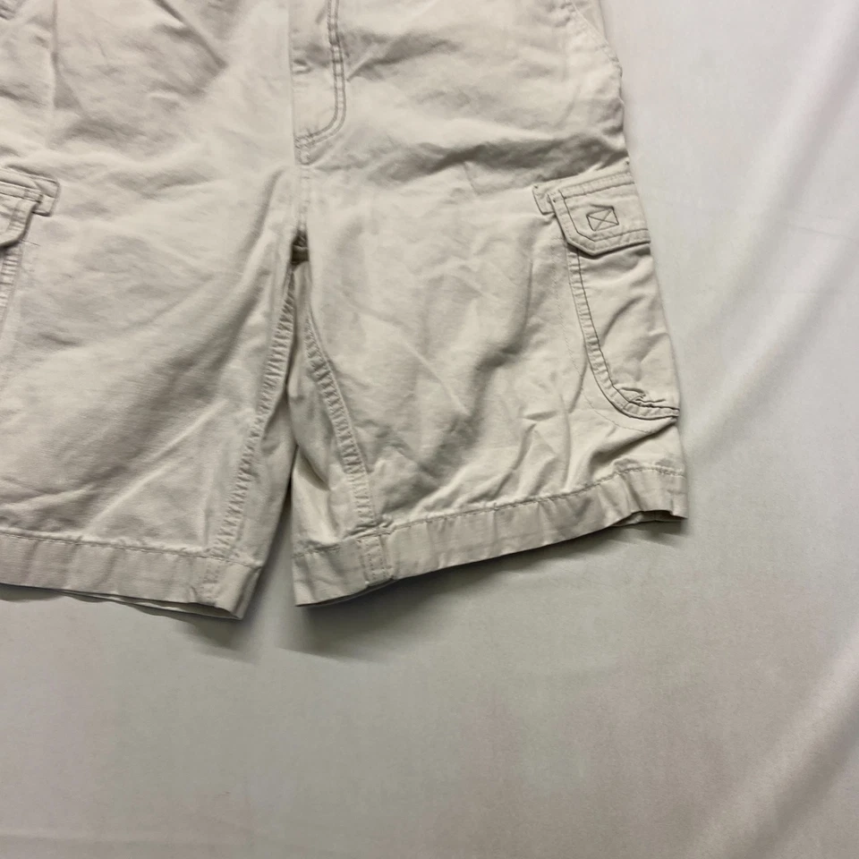Pantalones Cortos de Carga Perry Ellis America Para Hombres 34 Blanco 100% Algodón Bolsillos Lazos para Cinturón Foto 2 de 4