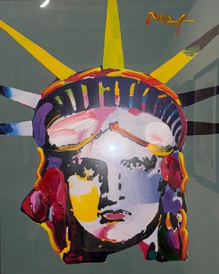 Peter Max, ''Statue Head'' Original Artwork 30''x24'' 2012