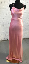 Alice Olivia Dress Womens 6 Gown Maxi Dress Rose  Halter Neck Open Back $595 a