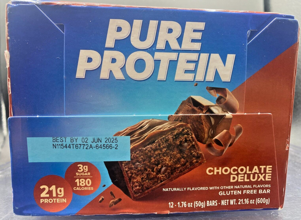 (1 Pack) Pure Protein Bars Chocolate Deluxe Gluten Free 12 Bars