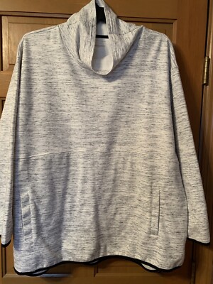 Tek Gear Unisex Pullover Sz 3X Cotton 2 Pockets Long Sleeves Gray