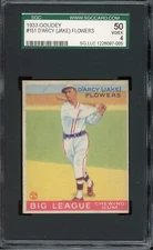 1933 Goudey Baseball #151 D'arcy (jake) Flowers SGC 4