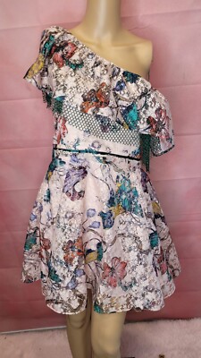 Fairwhale Multicolor Juniors Floral Short Length Dress Size L FITS  SMALL/M)