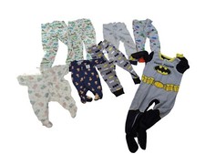 Mixed 4T Preemie 3m 3T Boy Pajama Lot Batman Dinosaurs Spaceships Onsies Pants