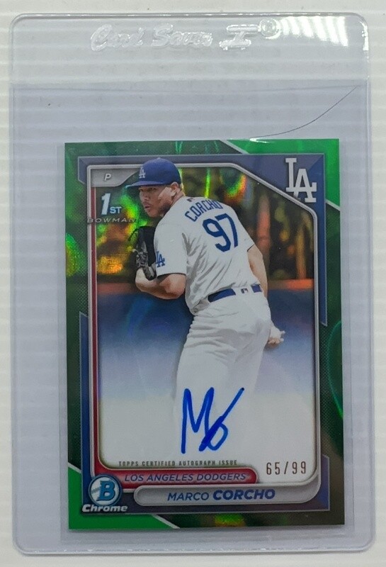 2024 Bowman Chrome Marco Corcho Green Lava Refractor 1st Prospect Auto #65/99