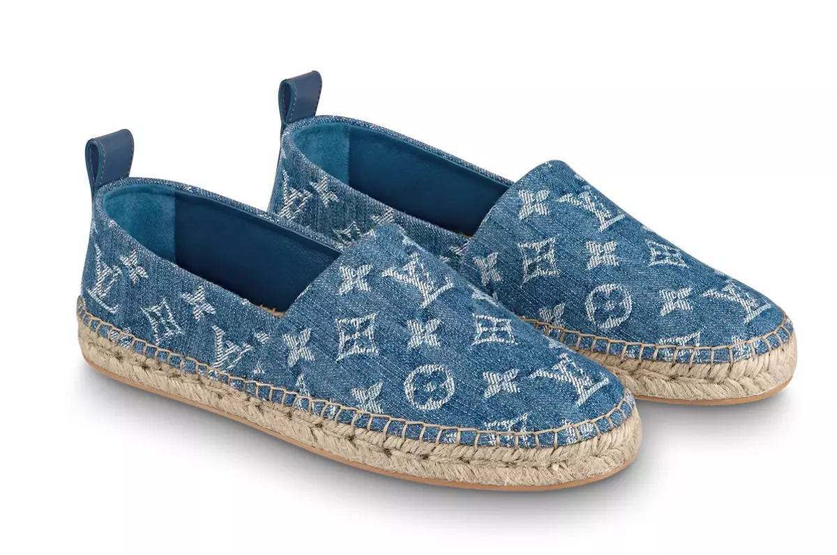 BNIB Authentic Louis Vuitton Denim Starborad Logo Espadrilles Flats EUR  Size 37