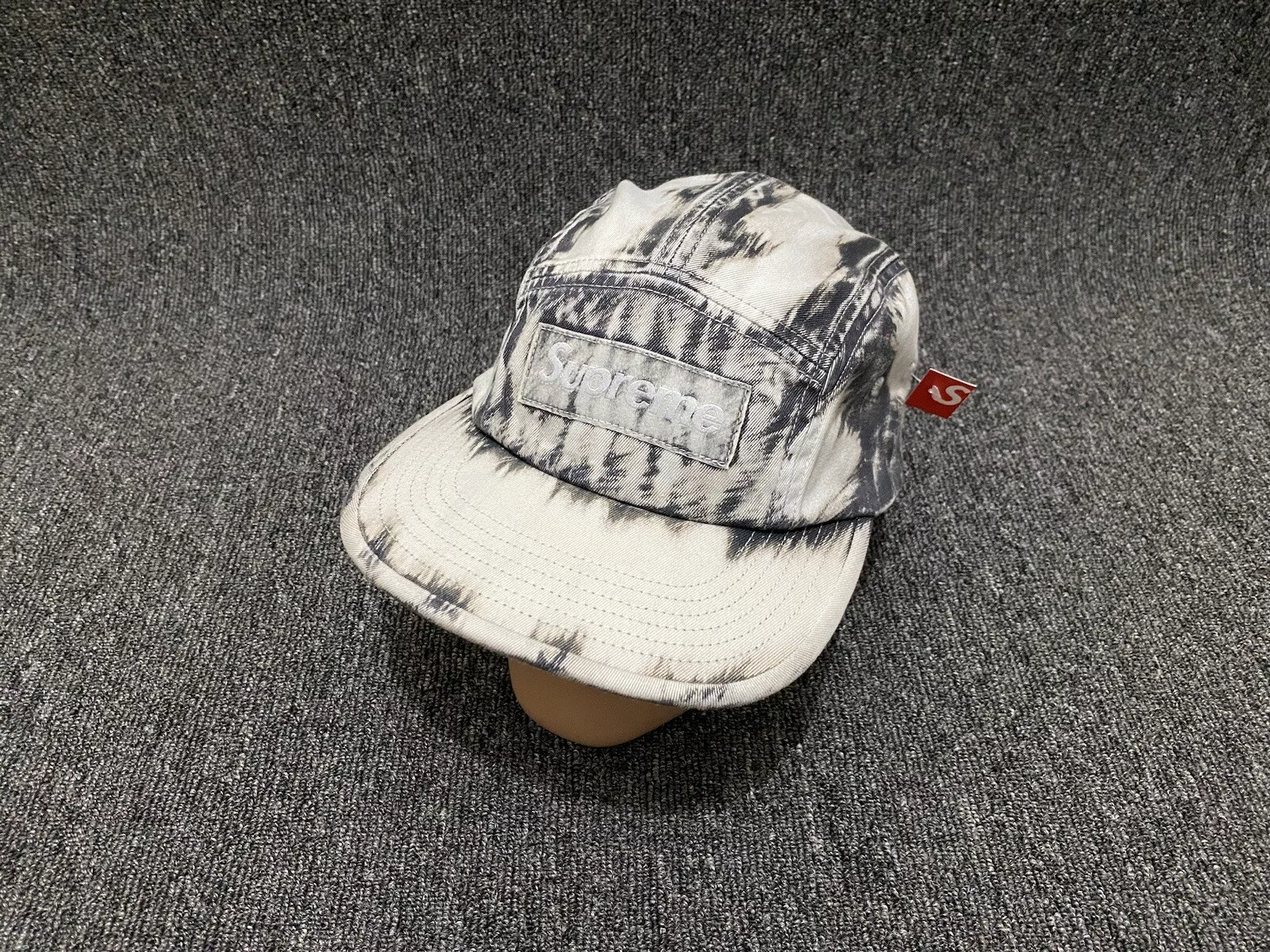 Supreme Mens Bleached Chino Camp Cap Hat One Size New Box Logo 5 Panel Black
