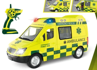 SAMMAR GIFTS NHS Emergency Rescue FIRST AID Ambulance Radio Remote Control Car Siren Lights