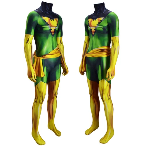 The Green X-men Dark Phoenix Jean Grey Jumpsuit Costume Cosplay Suit Halloween - Picture 5 of 6