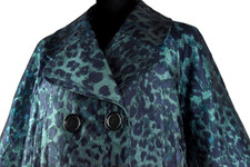 Elie Tahari Sz S Green Indigo Blue Double Breasted Pockets Formal Blazer Jacket