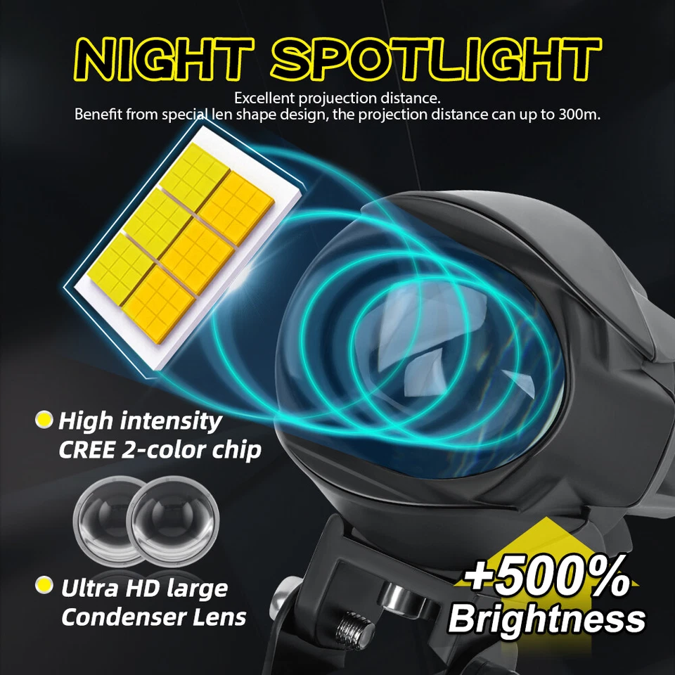 Proyector de parachoques de faros LED mini luz de conducción para foco de barra de motocicletas de coche Foto 3 de 4