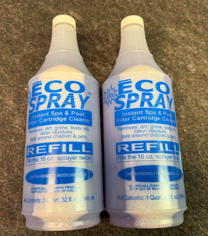 Eco Spray Instant Spa & Pool Filter Cartridge Cleaner 2 qty 1 Quart (32 fl.oz) R