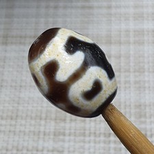 Vintage bellissimo vaso del tesoro tibetano himalayano modello agata perline