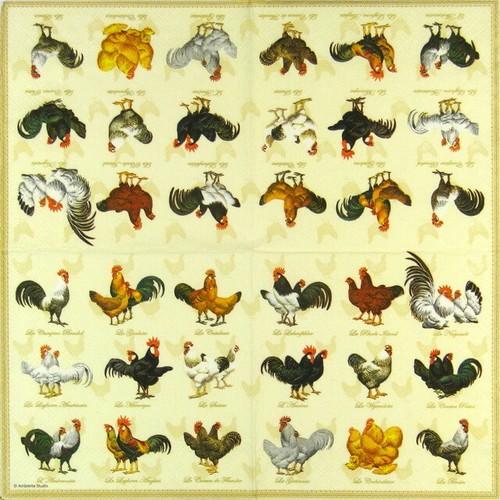 4x einzelne Papierservietten Decoupage und Party Wyandotte Creme Huhn Sammlung - Bild 2 von 2