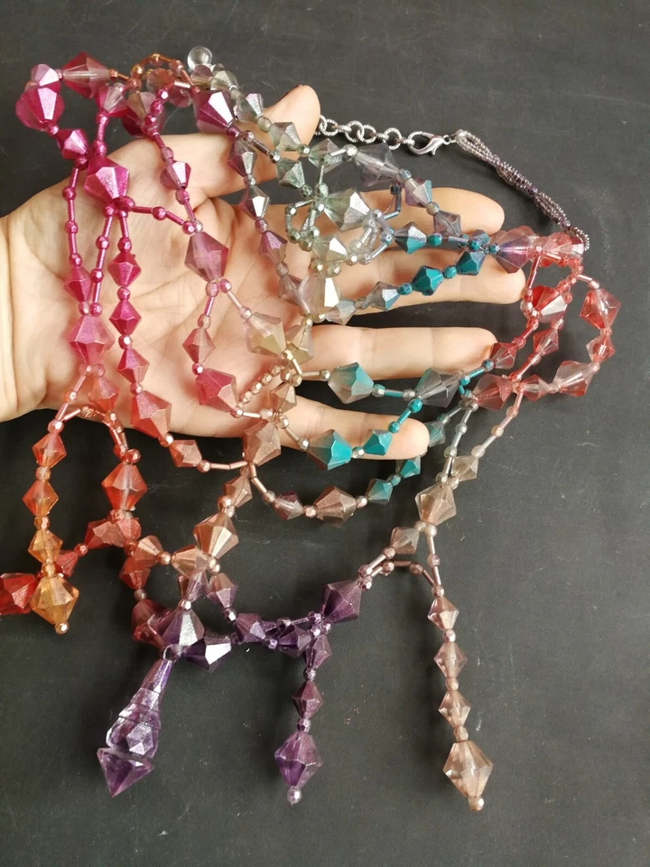 Gioiello Trasparente Plexi Minimal Collana Da Donna Designer Collarino Pendenti - Immagine 3 di 4