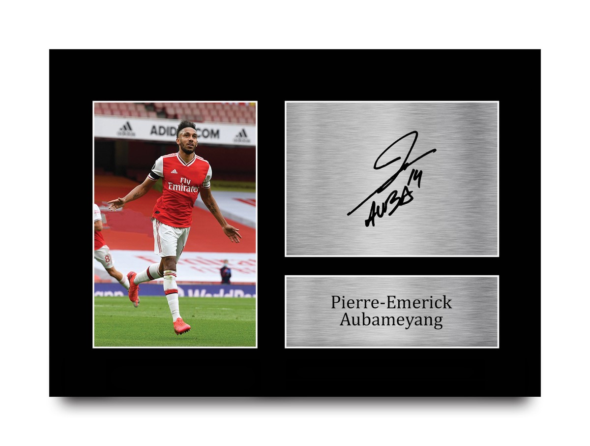 Pierre-Emerick Aubameyang Signed A4 Framed Printed Autograph 