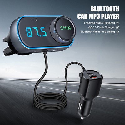 Car Bluetooth FM Transmitter Micro SD LED AUX Radio QC PD USB Adapter MP3 Player