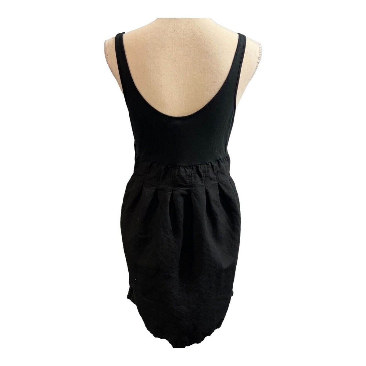 James Perse Standard Black Linen Blend Pleated Dress 4 | eBay