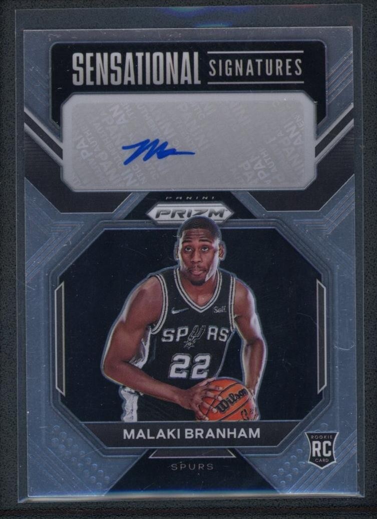 2022-23 MALAKI BRANHAM AUTO PANINI PRIZM SENSATIONAL SIGNATURES ROOKIE RC