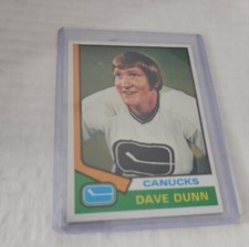 1974 Topps Dave Dunn RC Vancouver Canucks #152