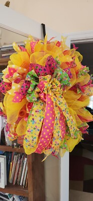 Large, Beautiful Hand Made Spring Wreath 30 × 9.