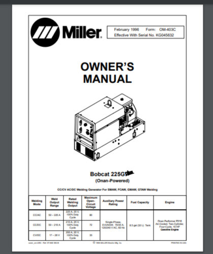 258349 Air Cleaner Fit Miller Bobcat 260 Diesel for Miller