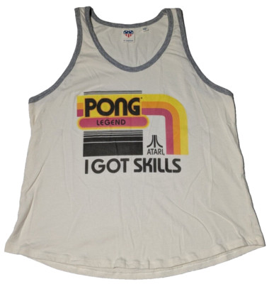 ATARI PONG LEGEND I HAVE SKILLS x JUNK FOOD RETRO Women 2XL Ivory Tank Top